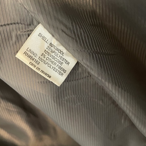 CALVIN KLEIN Double Breasted Pleated Wool Pea Coat - Picture 6 of 11